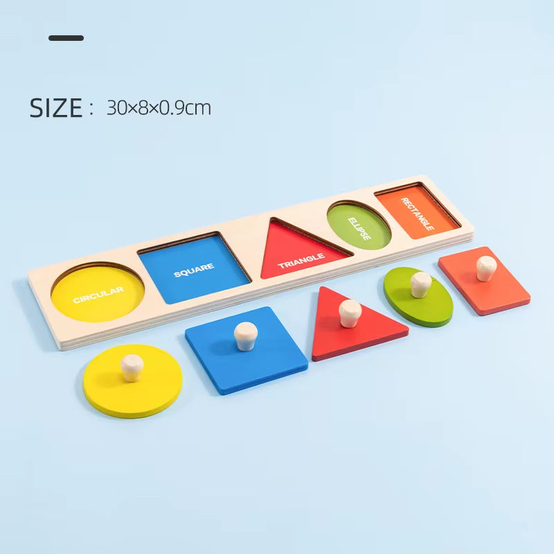 Montessori Color Sorting Toy Wooden Shape Matching Grasping Board Baby Jigsaw Puzzle Early Educational Toy Todder Fine Motor Toy
