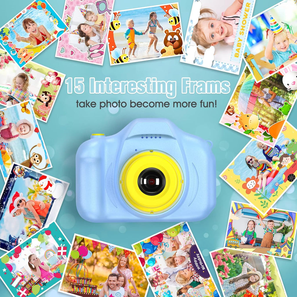 Kids Toys for 3-10 Year Old Boys Girls, Kids Camera 1080P 2Inch HD Children Digital Cameras for Girls Best Birthday Toys,Toddler Camera Gift for 3-9 Year Old Boy (With 32G SD Card) (Blue)