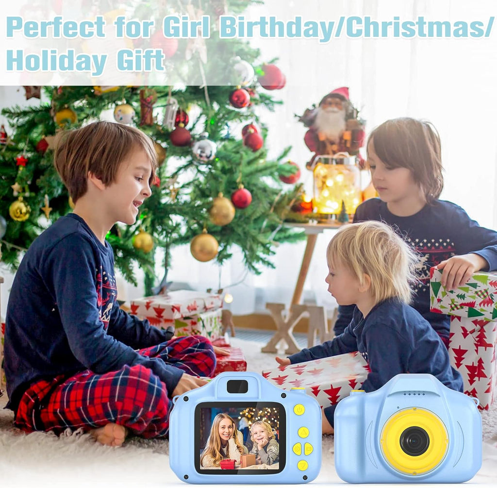 Kids Toys for 3-10 Year Old Boys Girls, Kids Camera 1080P 2Inch HD Children Digital Cameras for Girls Best Birthday Toys,Toddler Camera Gift for 3-9 Year Old Boy (With 32G SD Card) (Blue)