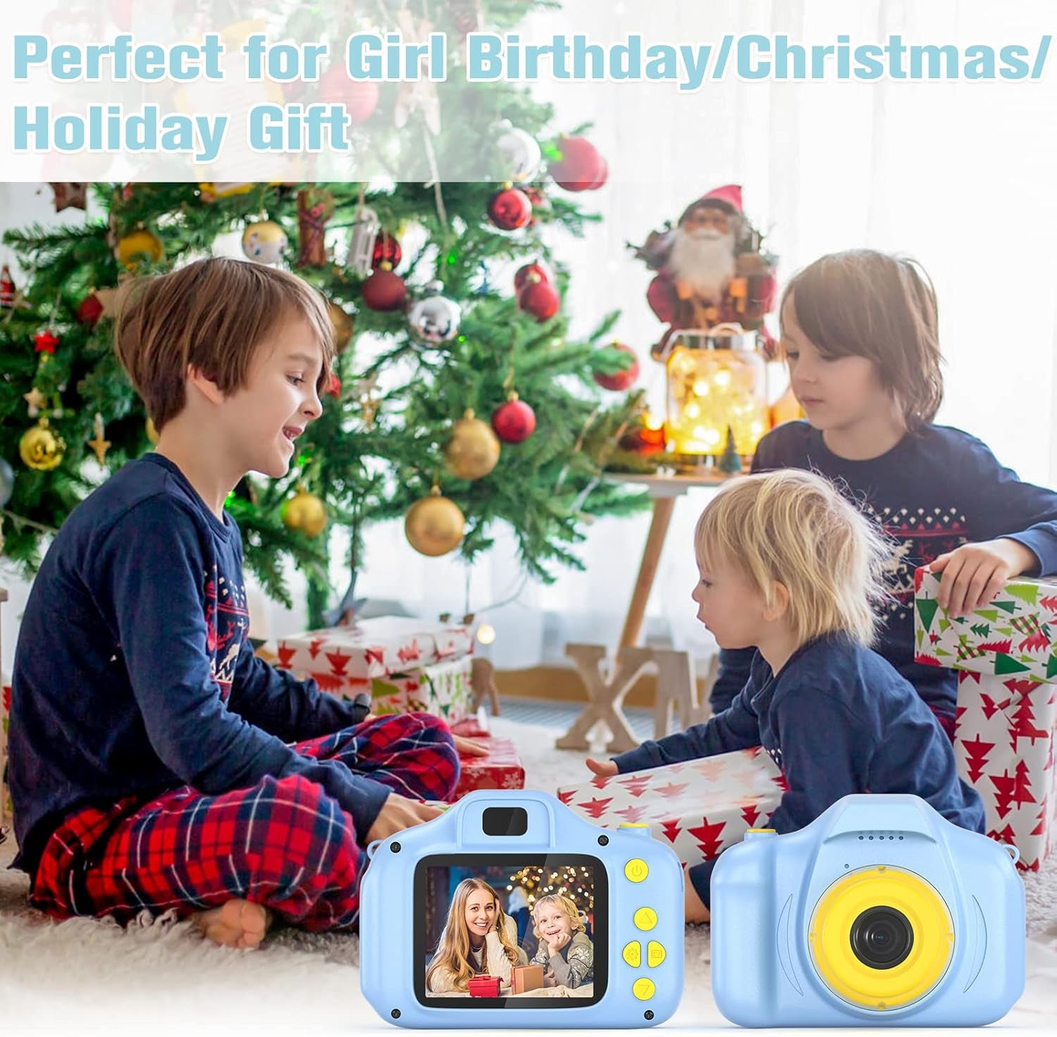 Kids Toys for 3-10 Year Old Boys Girls, Kids Camera 1080P 2Inch HD Children Digital Cameras for Girls Best Birthday Toys,Toddler Camera Gift for 3-9 Year Old Boy (With 32G SD Card) (Blue)