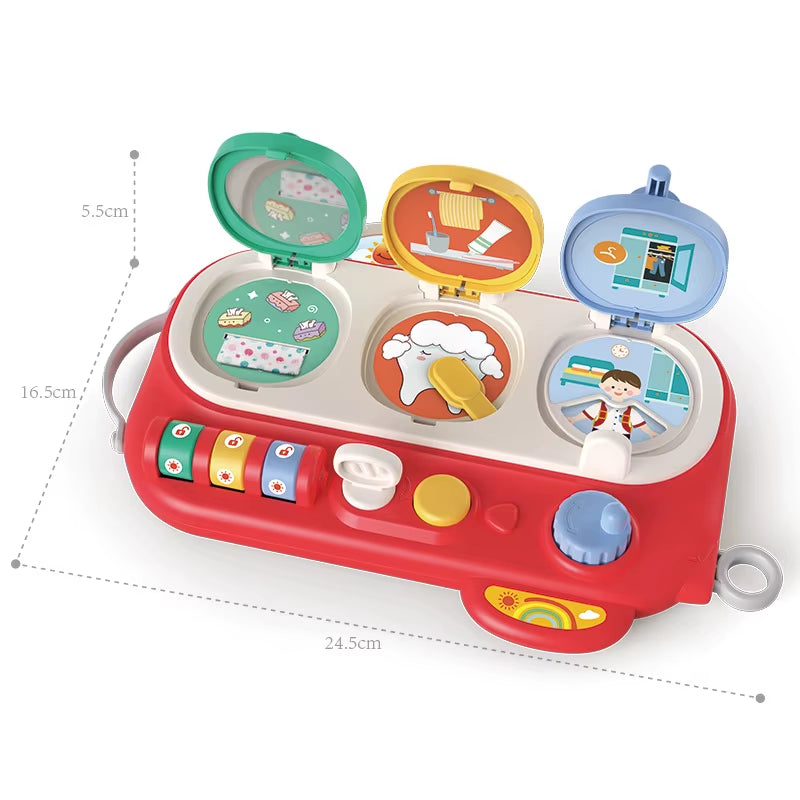 Baby Pop up Animals Toy Montessori Toy Peekaboo Switch Button Box Sorting Color Animals Educational Toy for Boys Girls 6+ Months